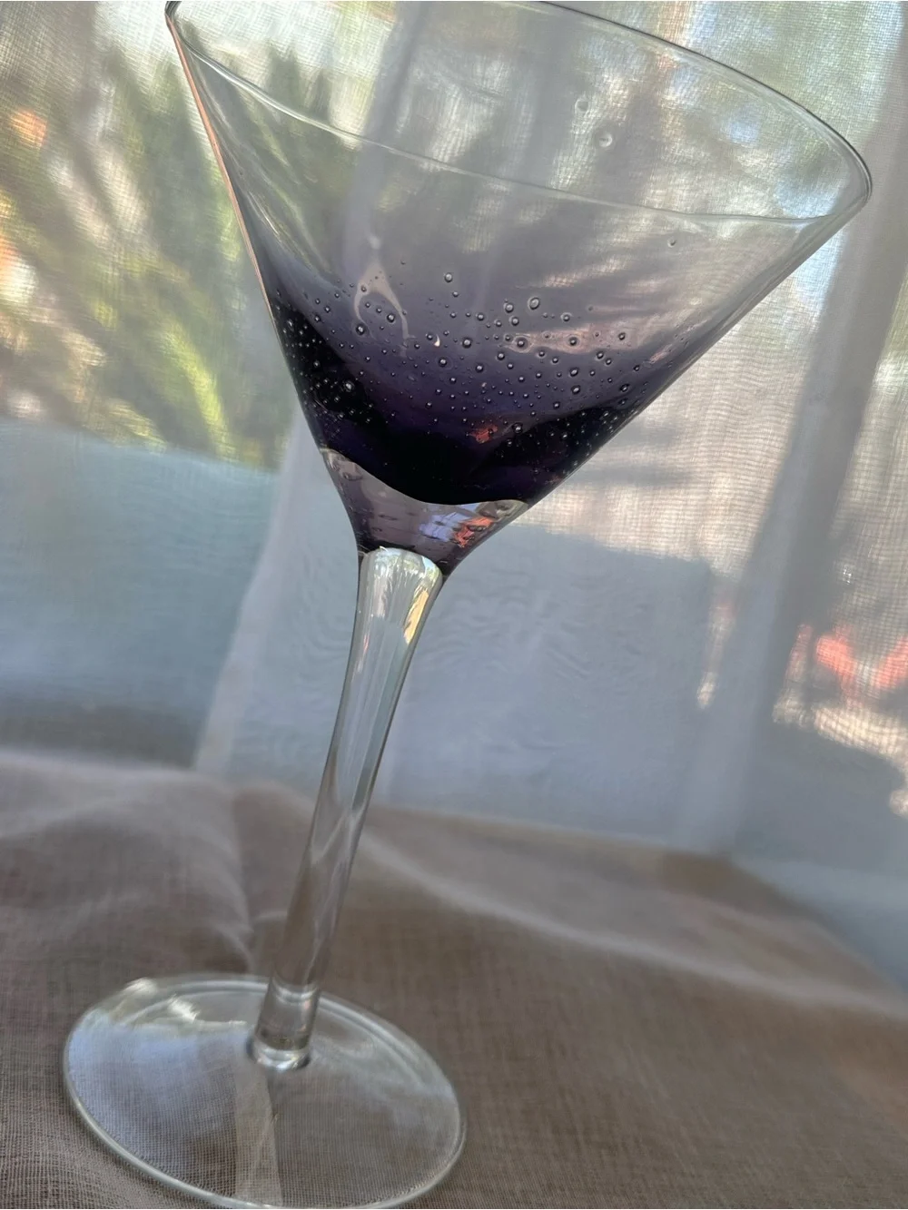 Pier One Purple Crackle Amethyst Martini Glass